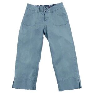 Jag Jeans Midrise Aqua Blue Stretch Denim Cropped Straight Leg Capri Sz 8